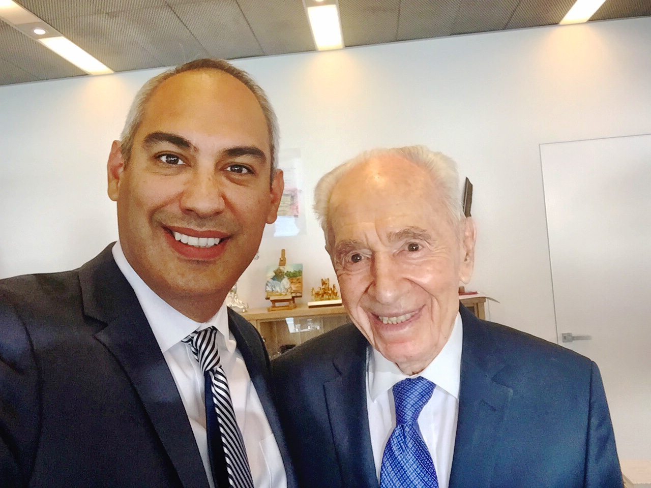 With Shimon Peres at the Peres Center, 2016