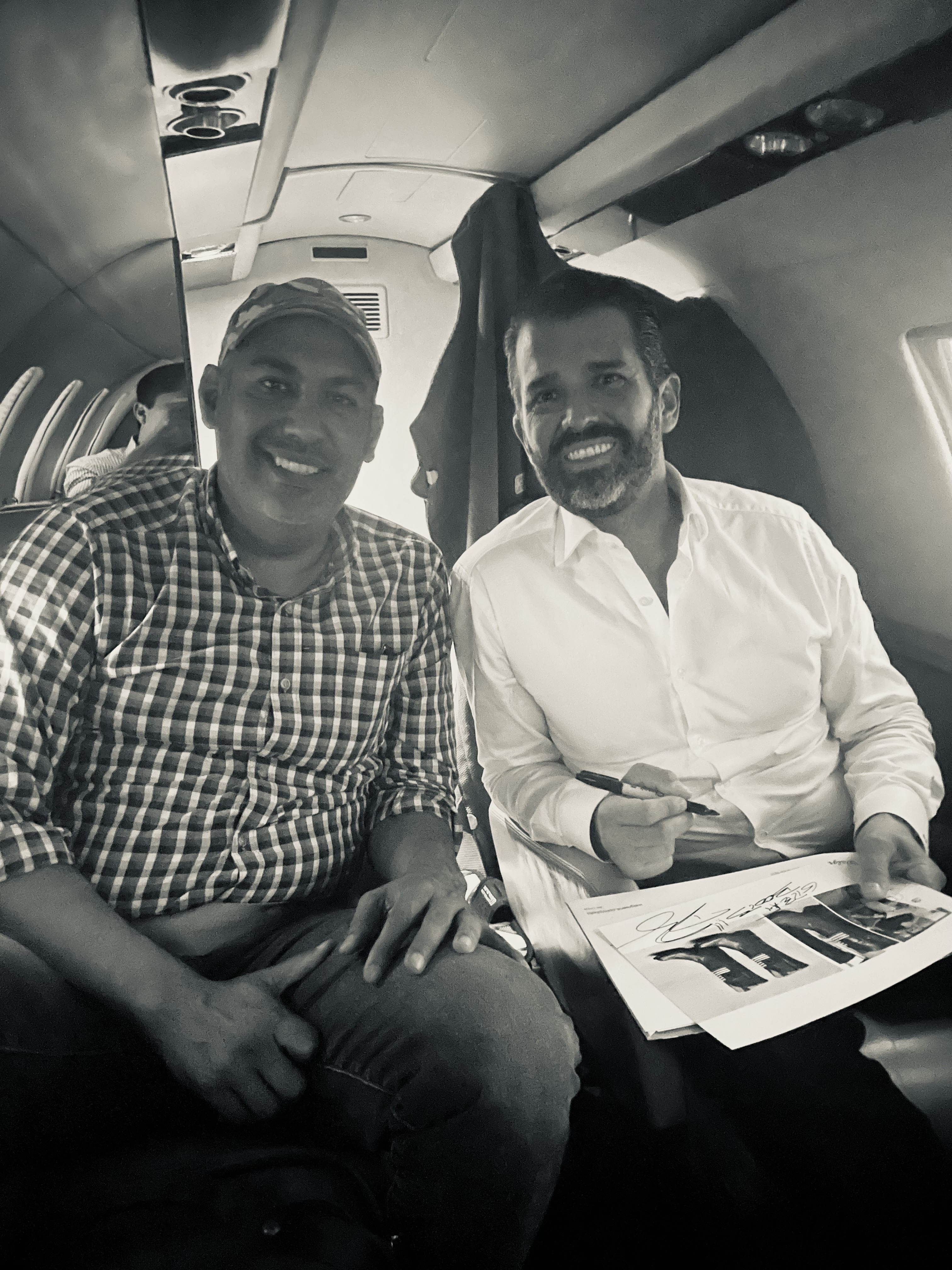 With Don Jr. on the campaign plane