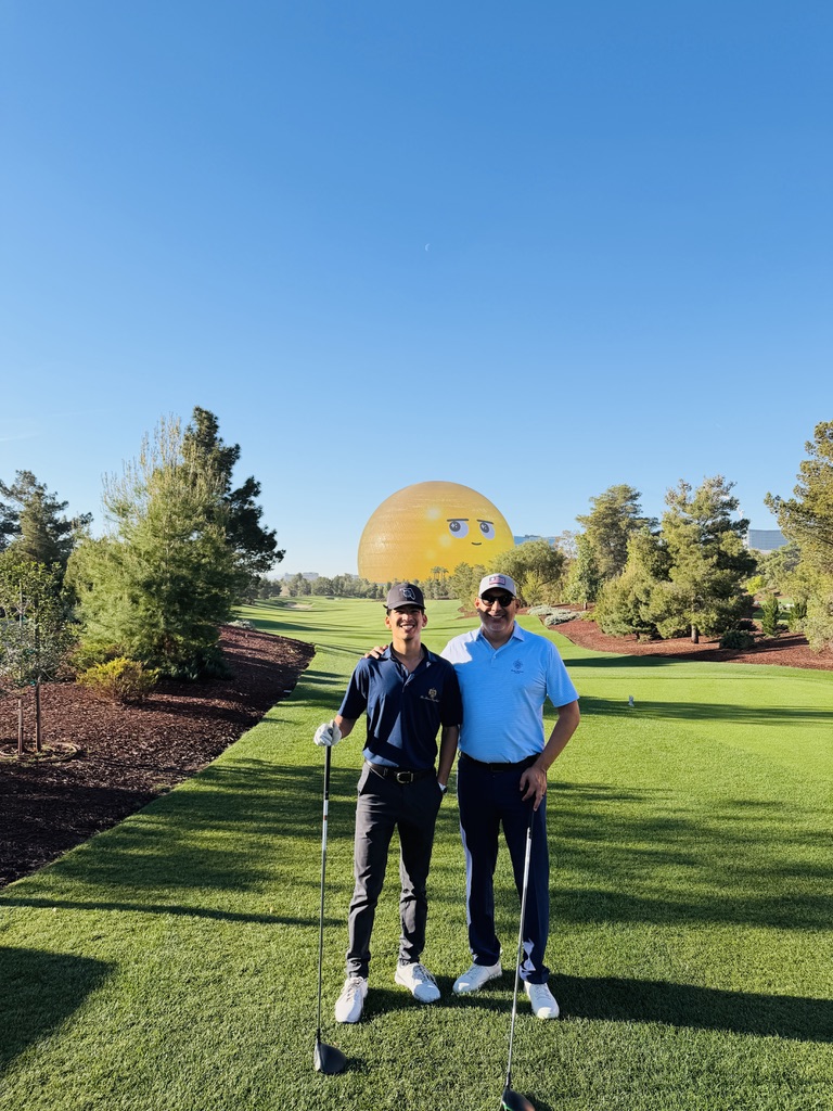 Golfing with son Aron at the Wynn, Las Vegas