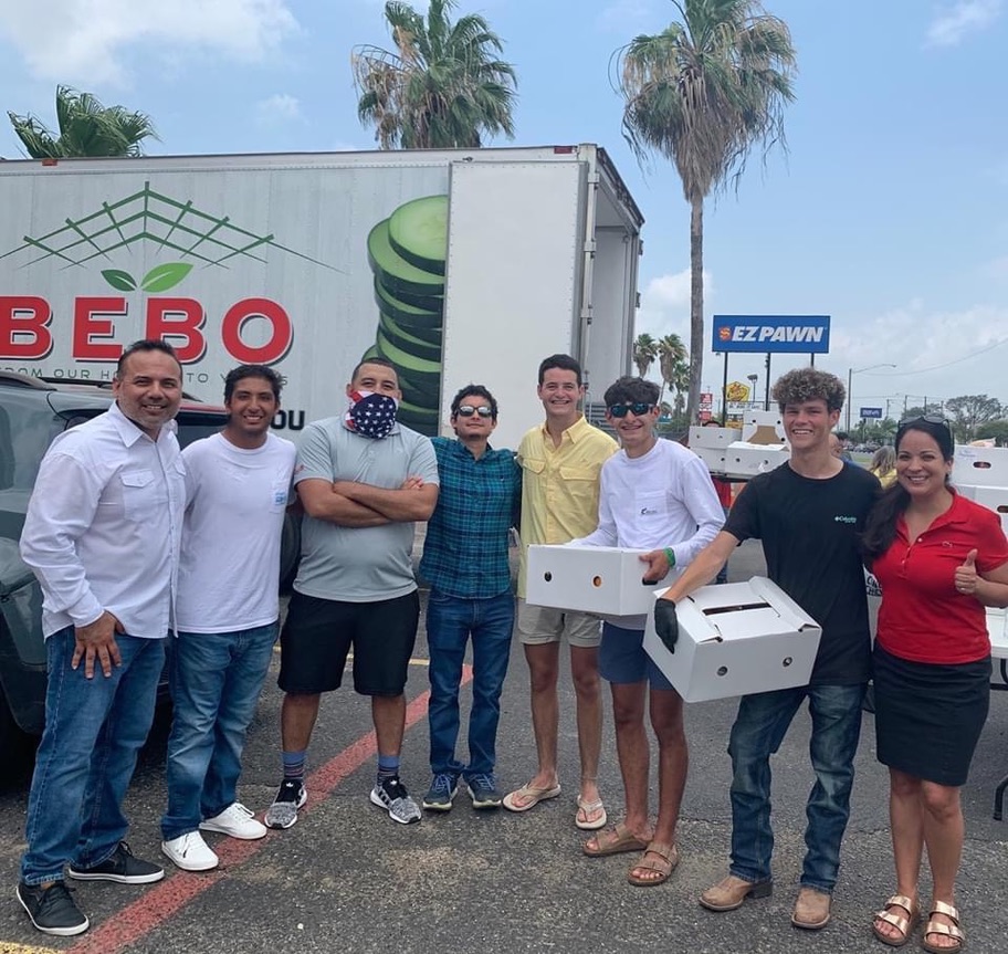 Bebo COVID food box distribution at New Life Family Church, McAllen
